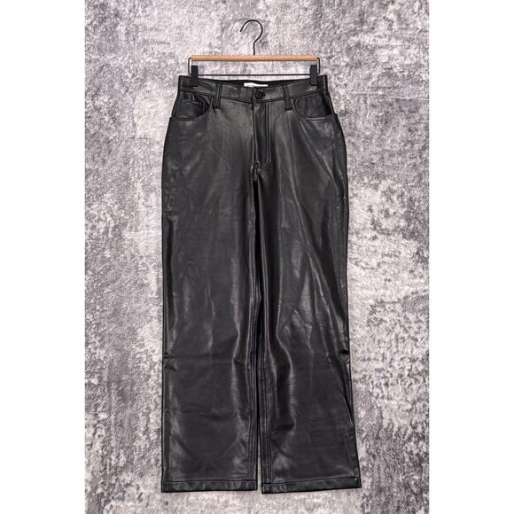 New Abercrombie & Fitch Pants 28 / 6 Womens 90s Relaxed Vegan Leather Curve Love - Picture 1 of 8